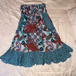Y2K No Boundaries like New strapless Paisley Dress